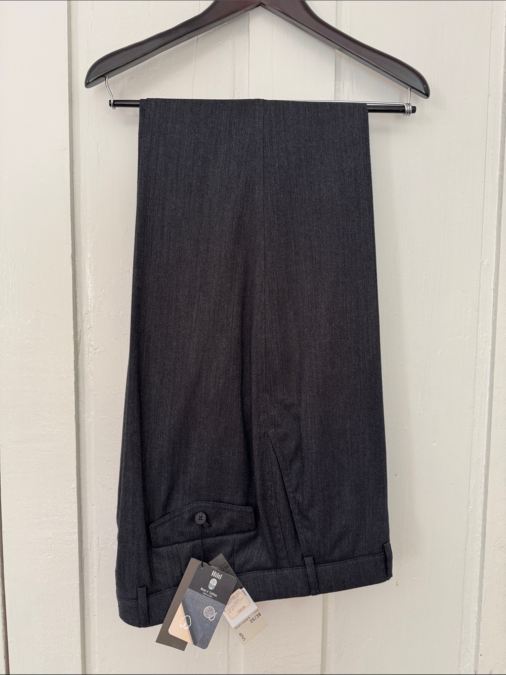 HILTL Men's Gray Dress Trousers NWT Unhemmed Tailored Pants - Size 35 Waist